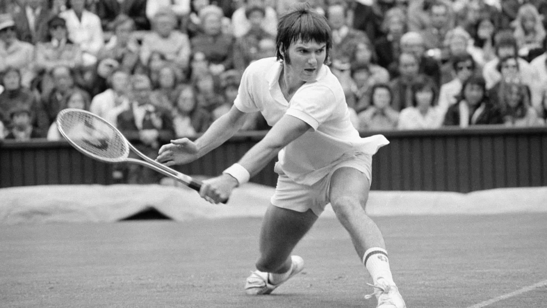 Young Jimmy Connors Black And White Background