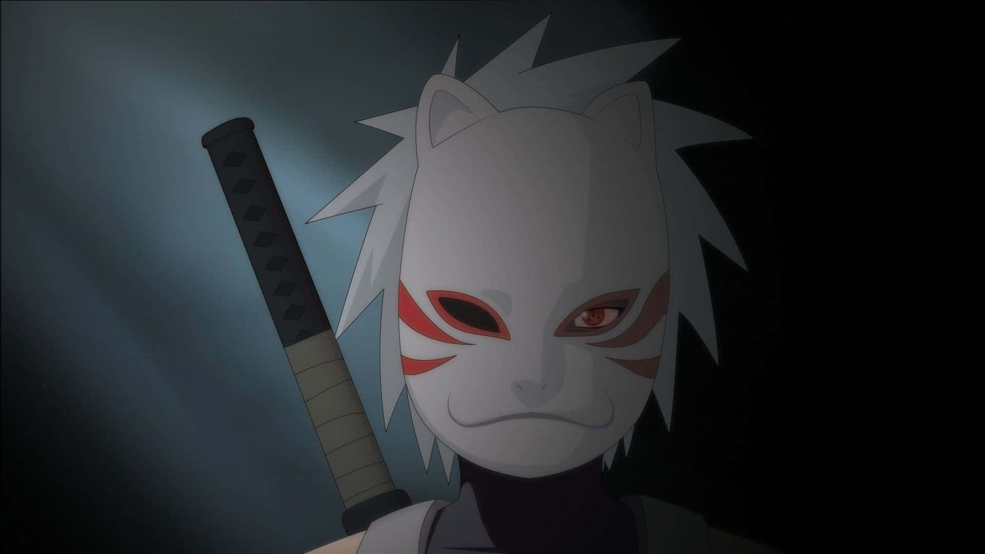 Young Kakashi Hatake With His Trademark Metal Plate Mask Background