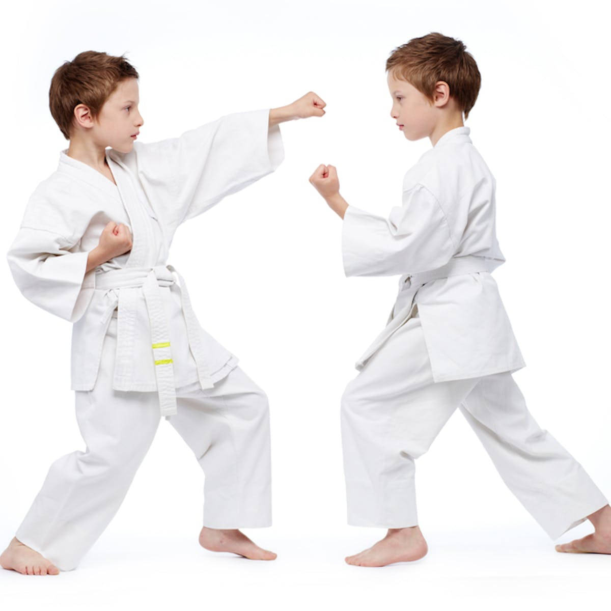 Young Karate Kids In Action Background