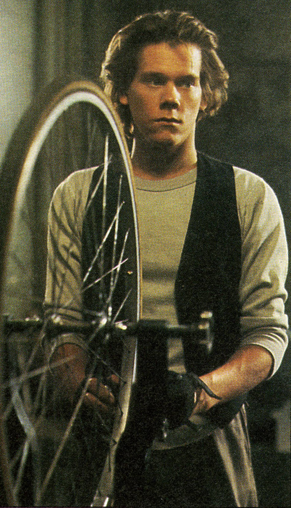 Young Kevin Bacon With Bicycle Background