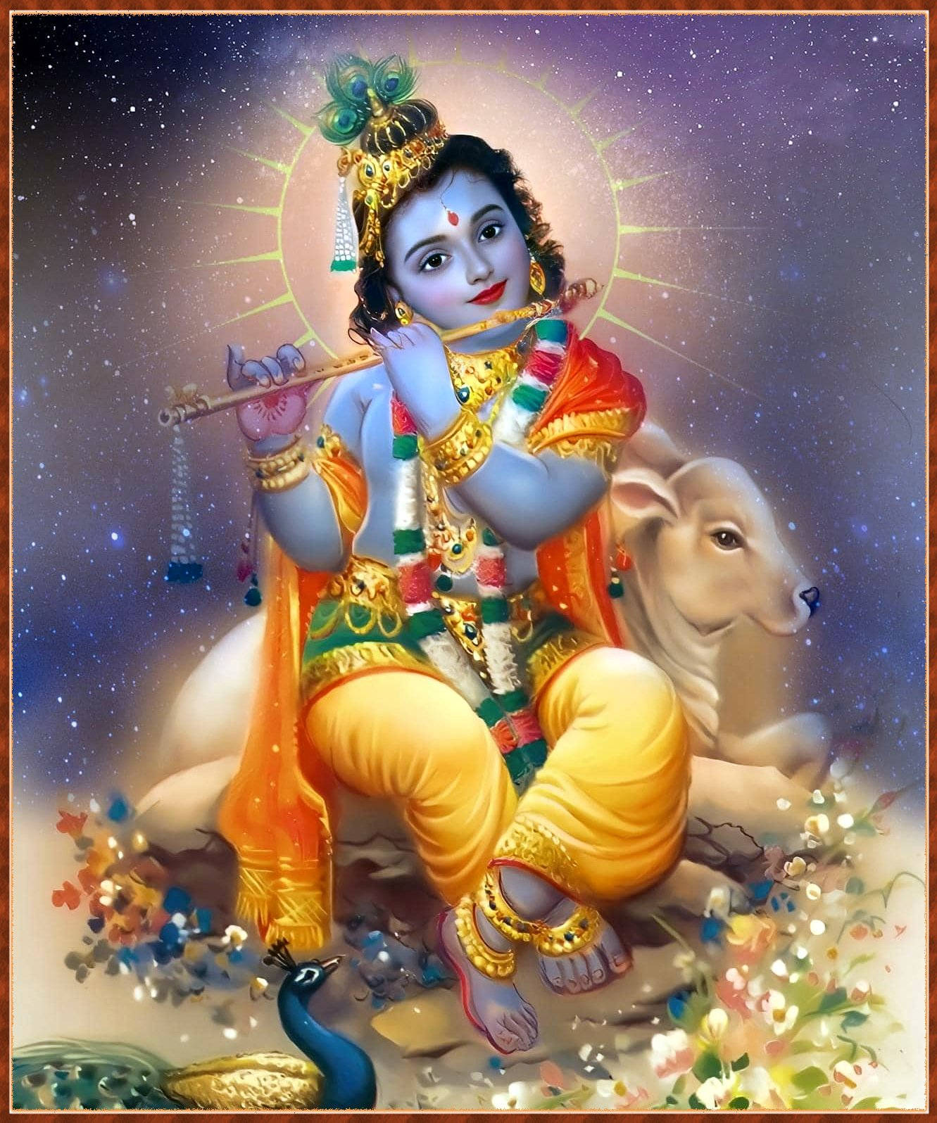 Young Lord Krishna 3d Background