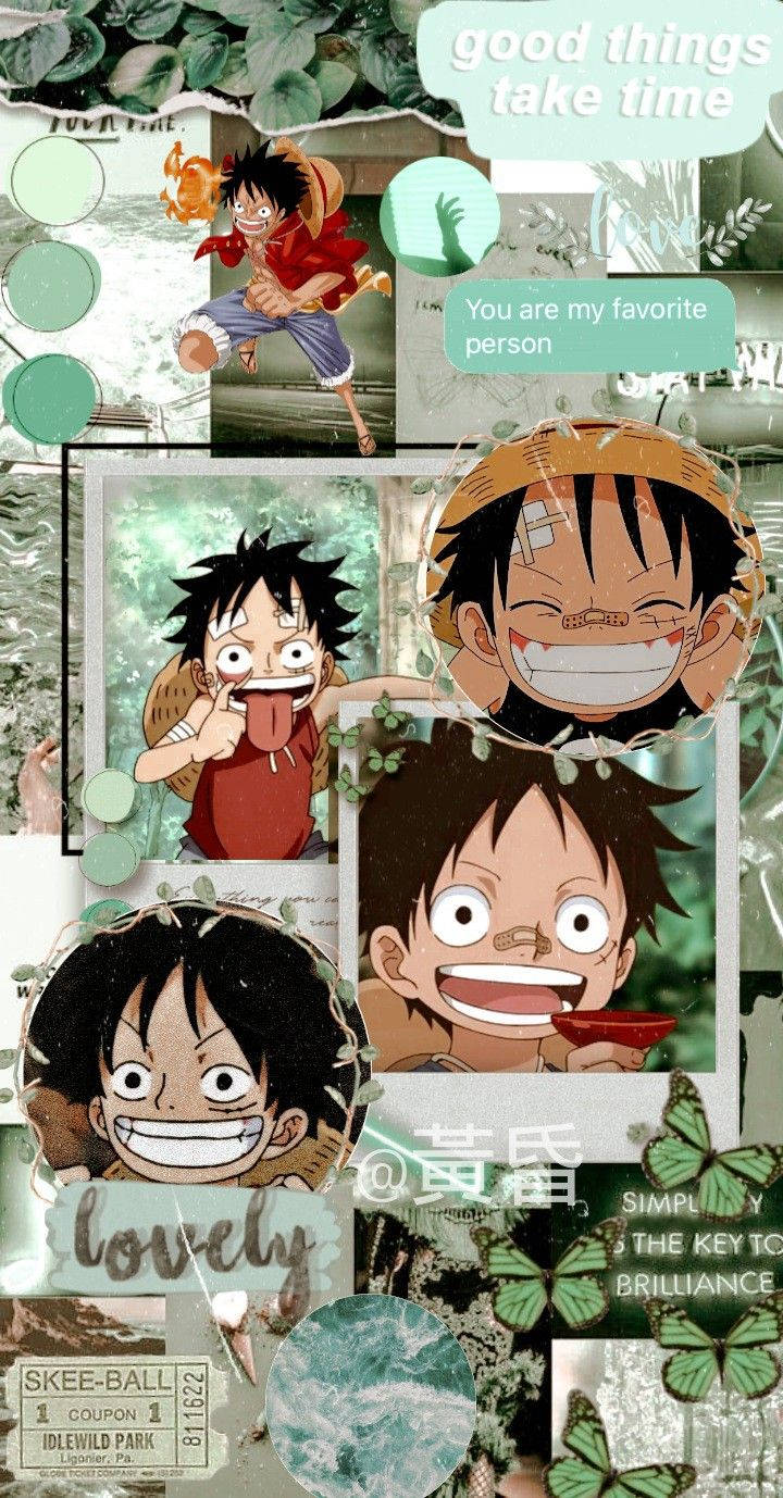 Young Luffy One Piece Aesthetic Background