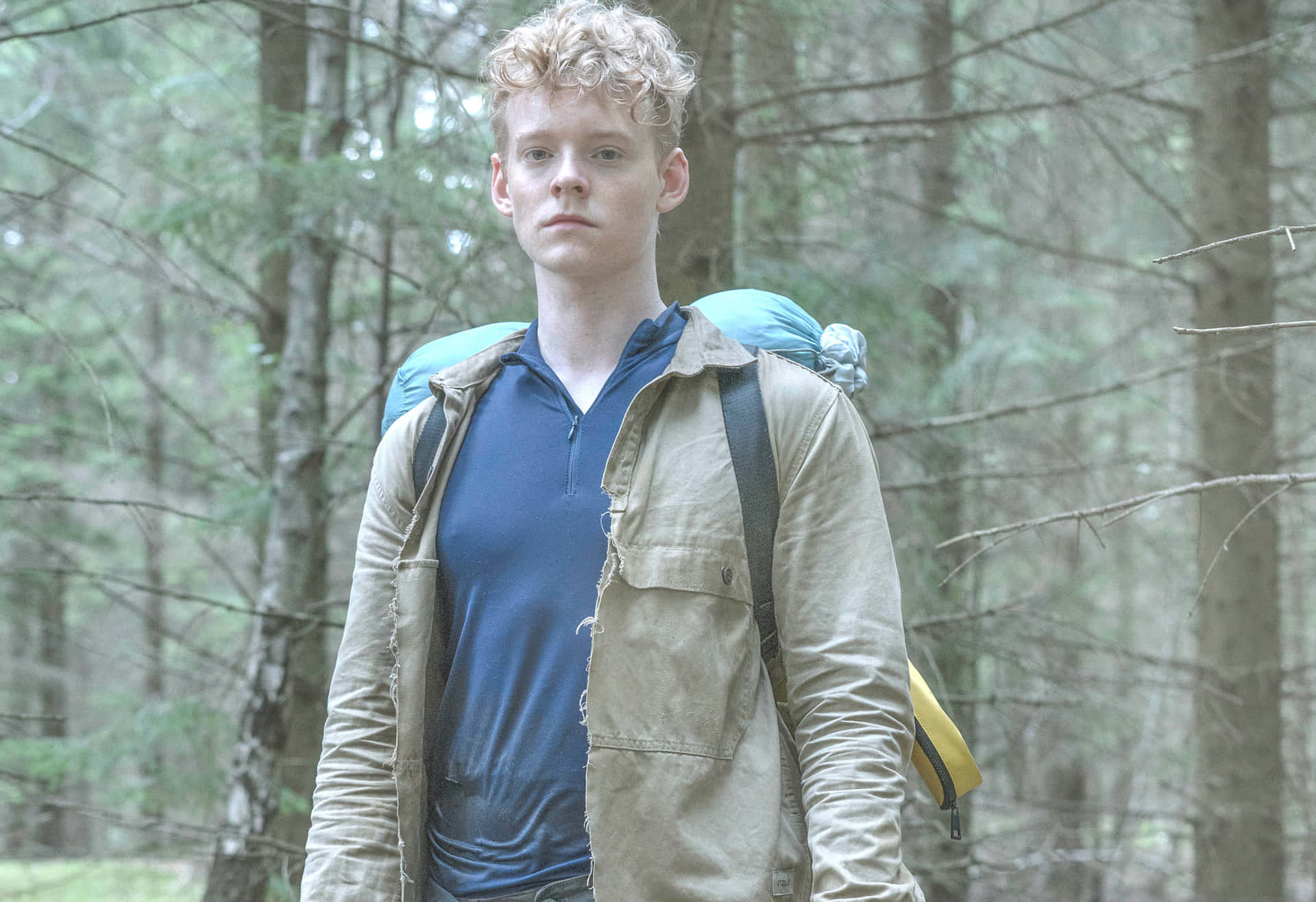 Young Man In Forest The Rain