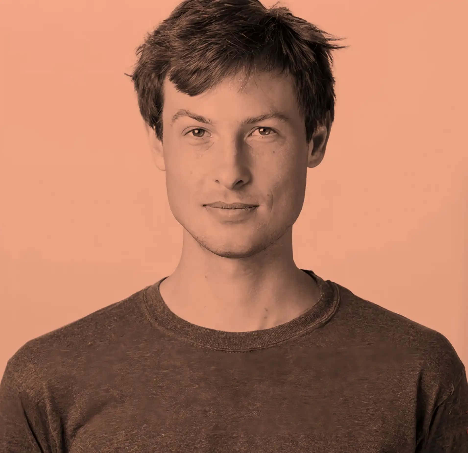 Young Man Portrait Sepia Tone Background