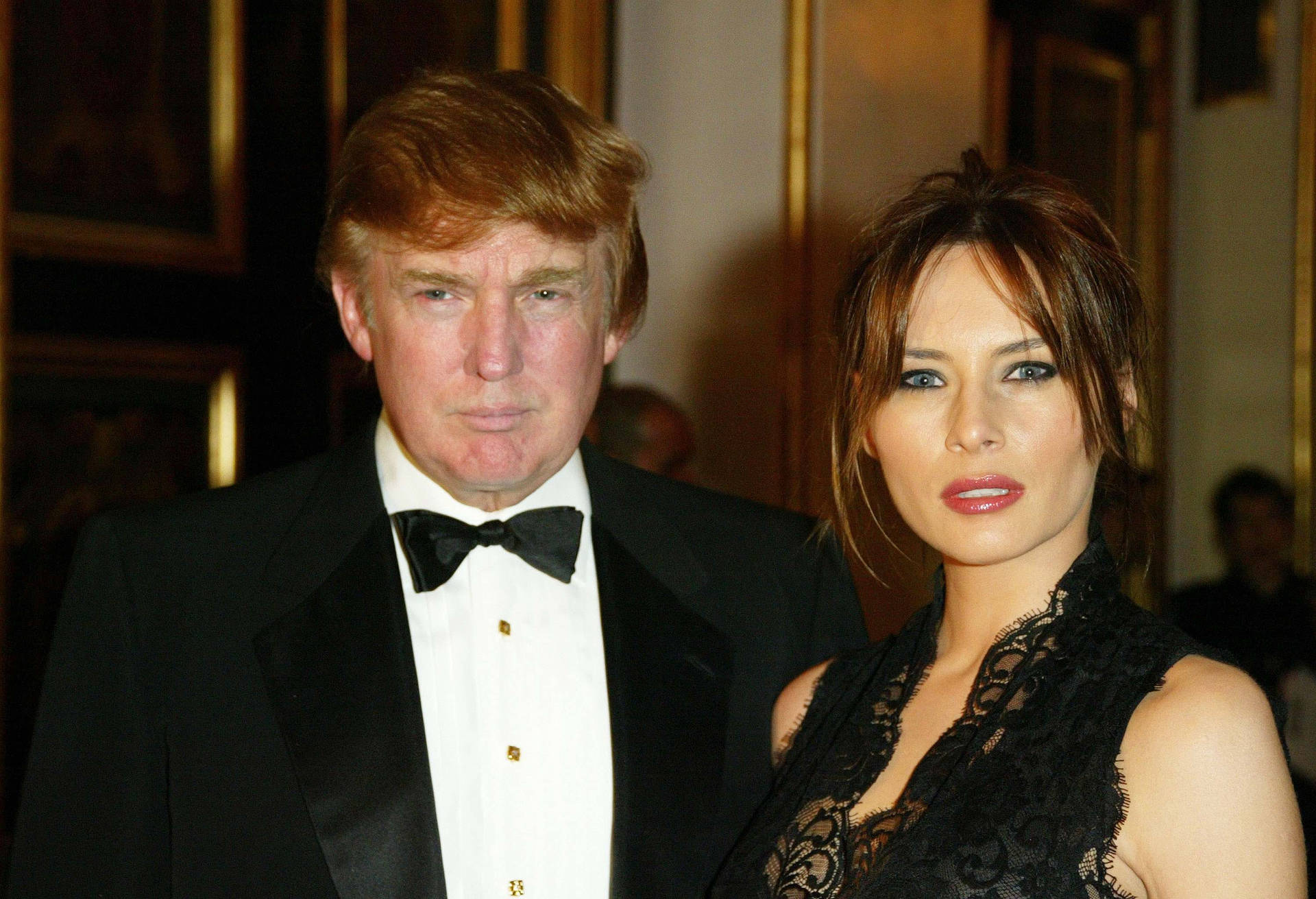 Young Melania Trump With Donald Background