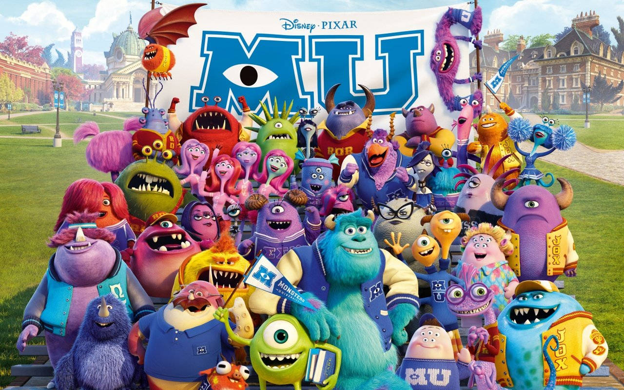 Young Mike Wazowski Dreaming Big In Monsters University Background