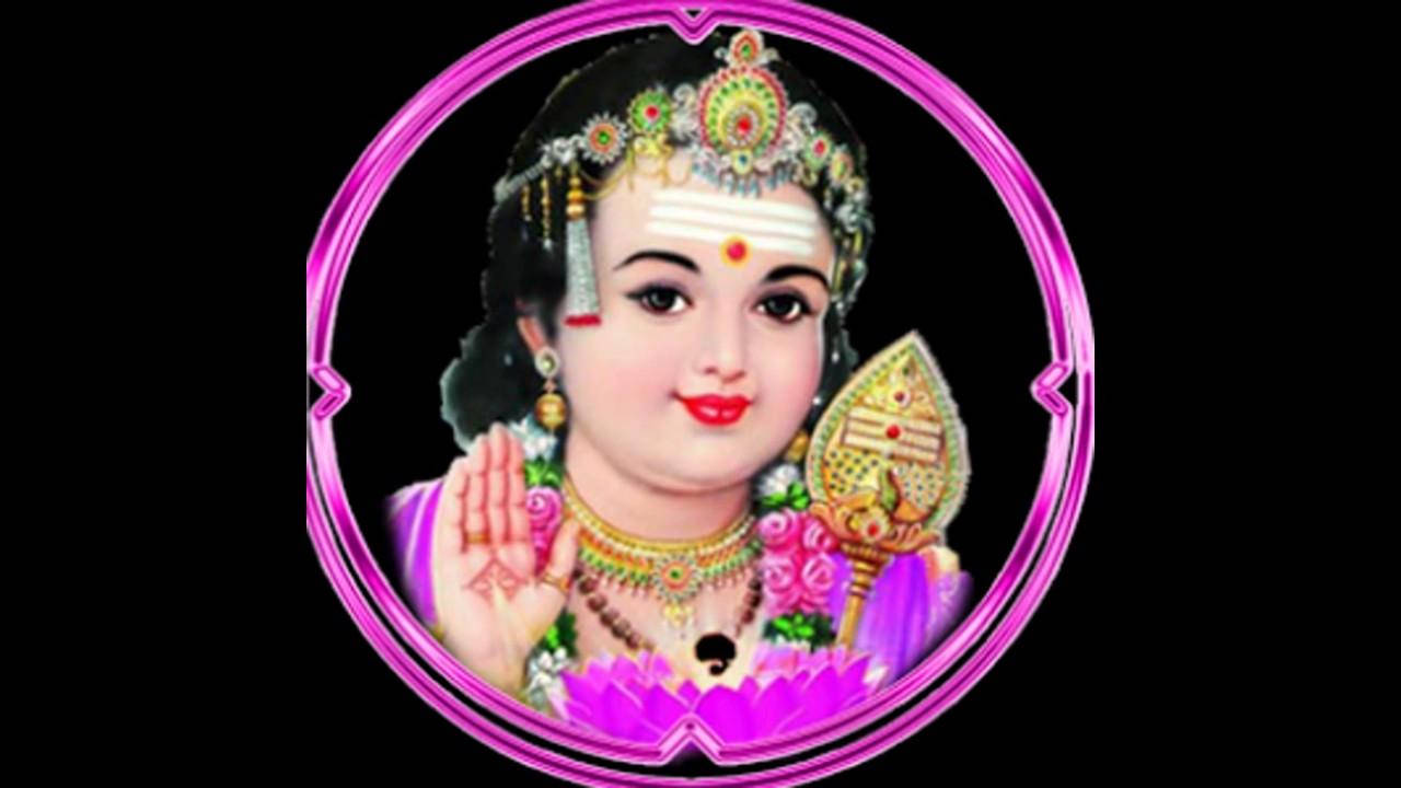 Young Murugan In Pink Circle Background