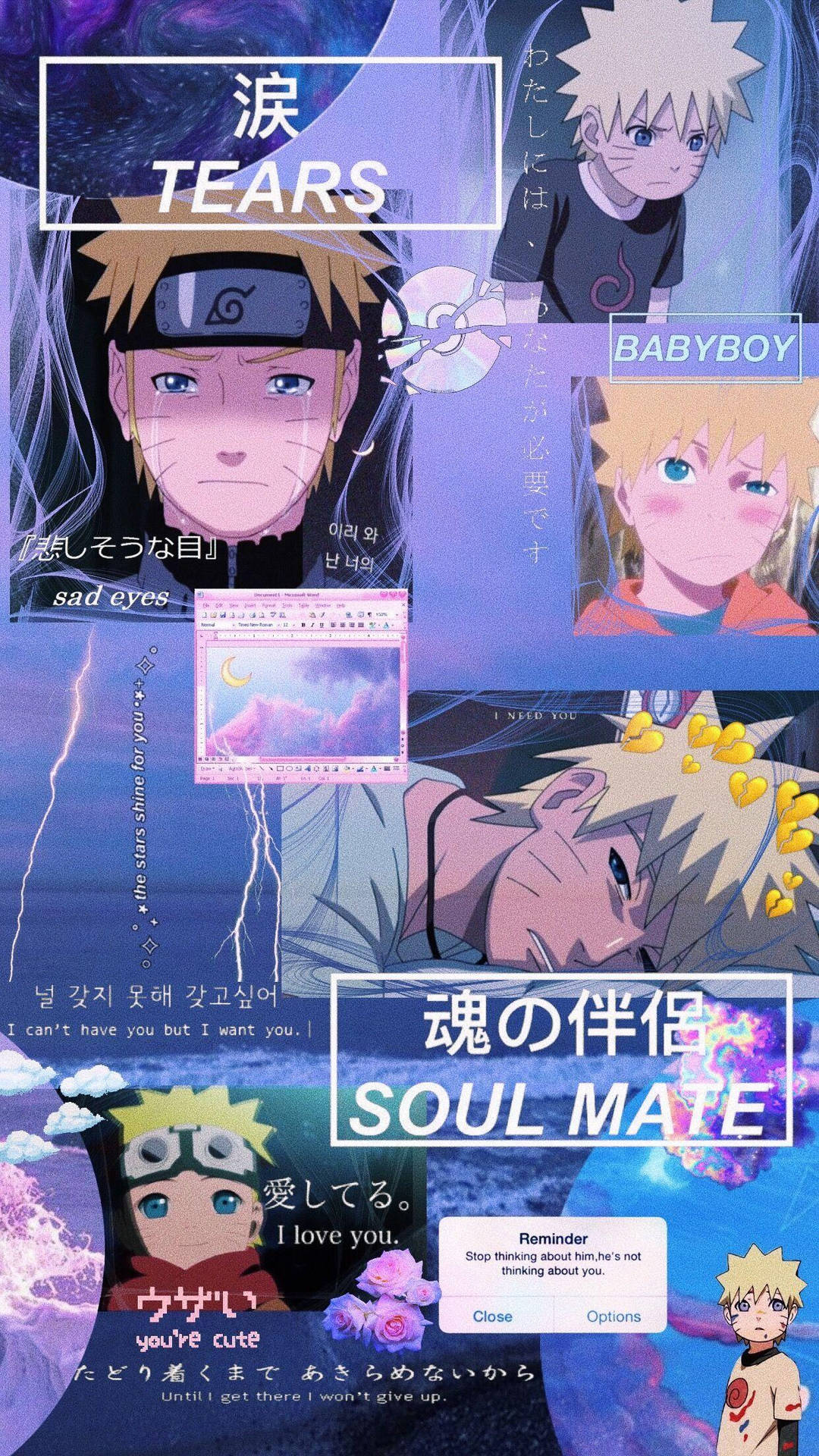 Young Naruto Aesthetic Collage Background