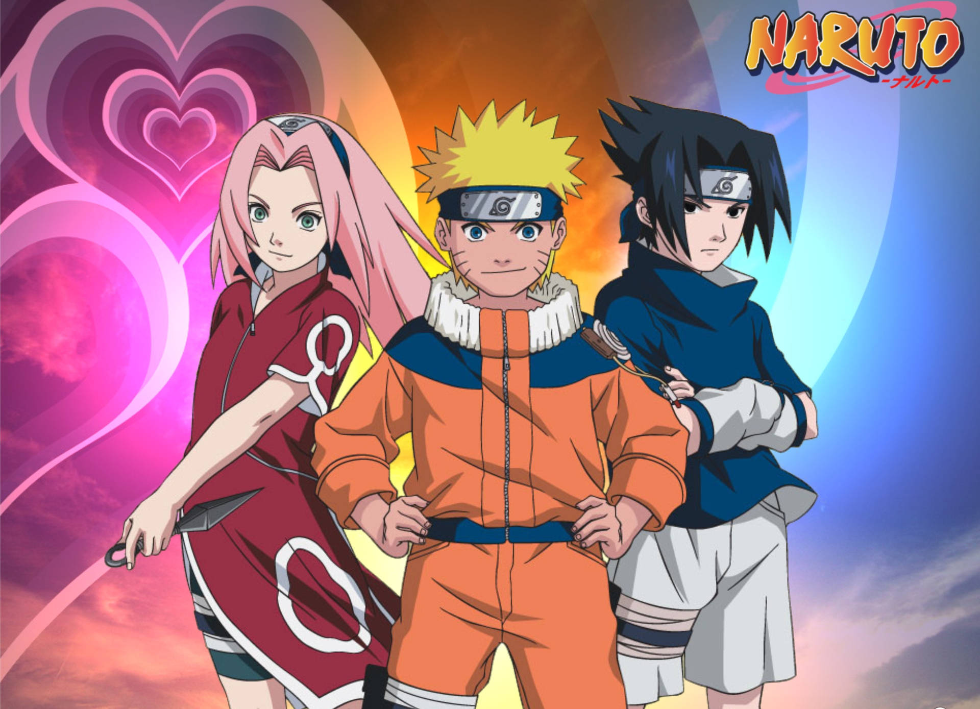 Young Naruto, Sasuke And Sakura Poster Background