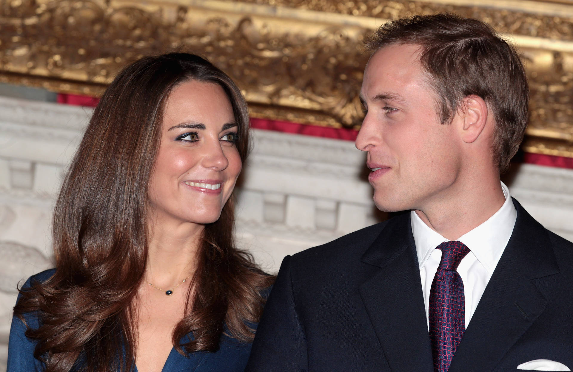 Young Prince William And Kate In A Casual Moment Background