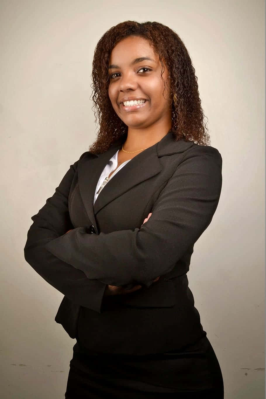 Young Professional Black Woman Dressed In Business Attire Background