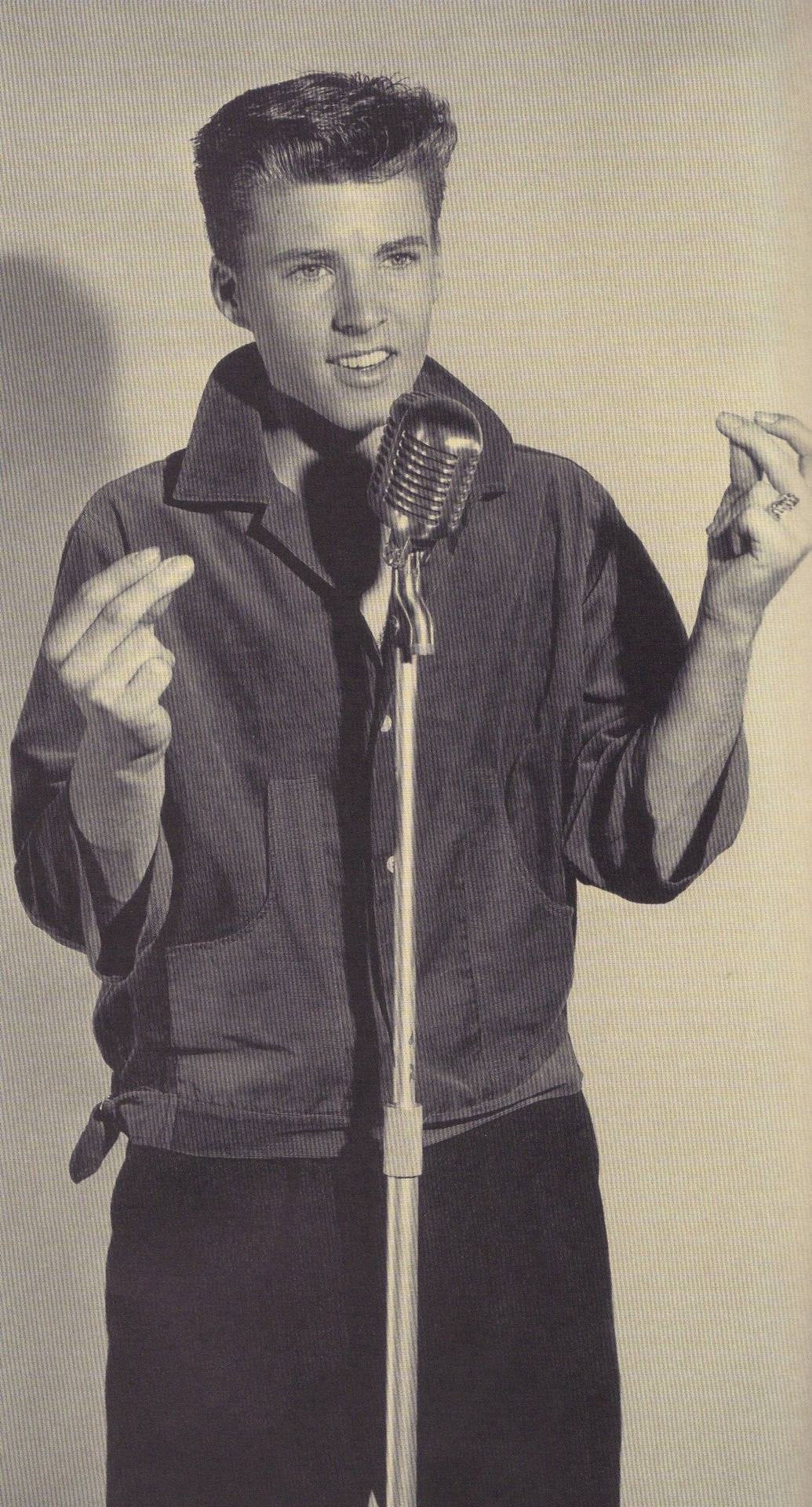 Young Rick Nelson Singing Portrait Background