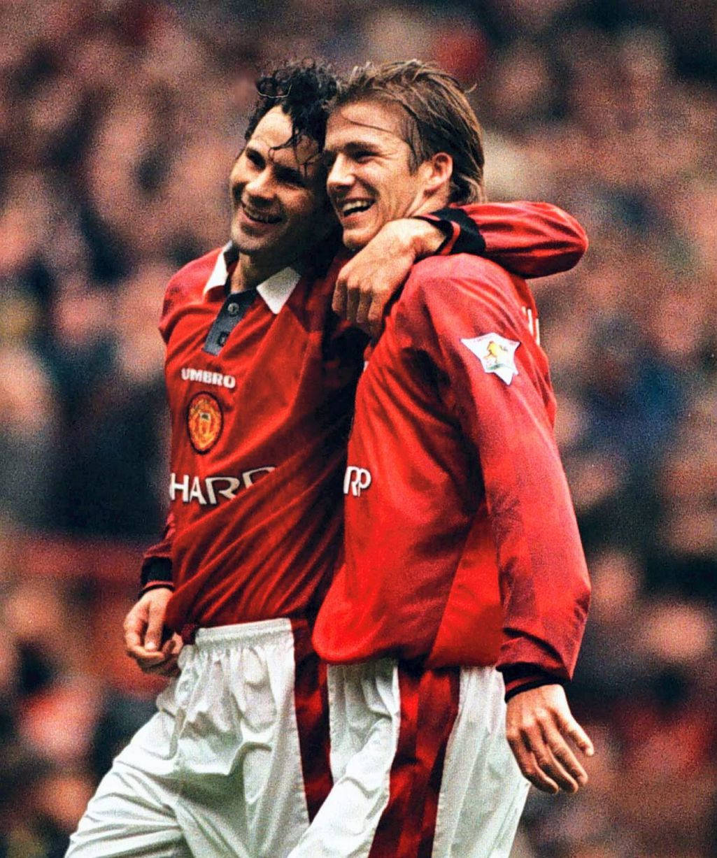 Young Ryan Giggs With David Beckham Background