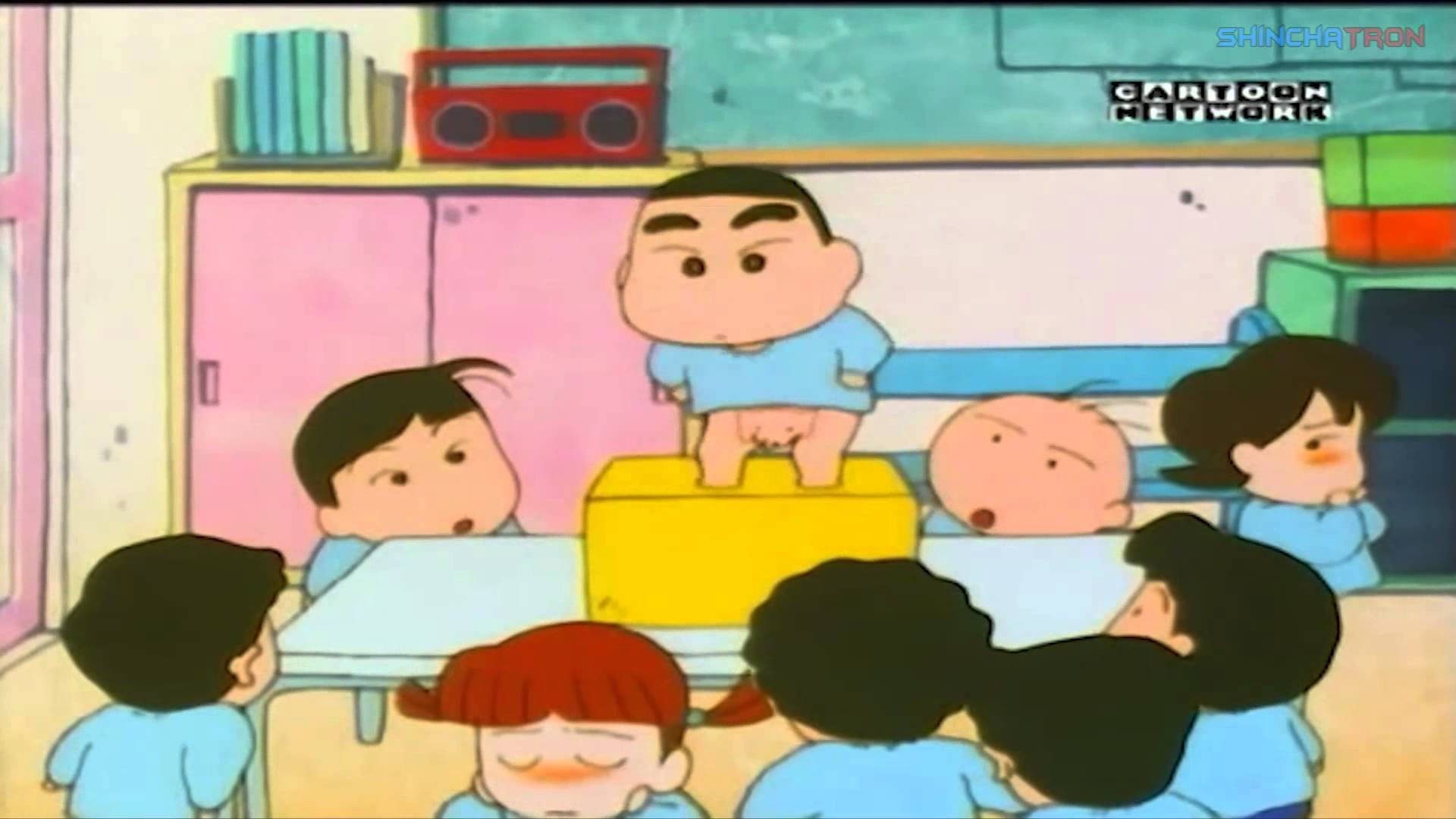 Young Shin Chan In School Background