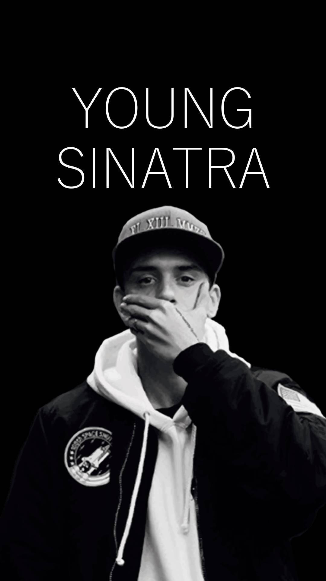 Young Sinatra - A Black And White Poster Background