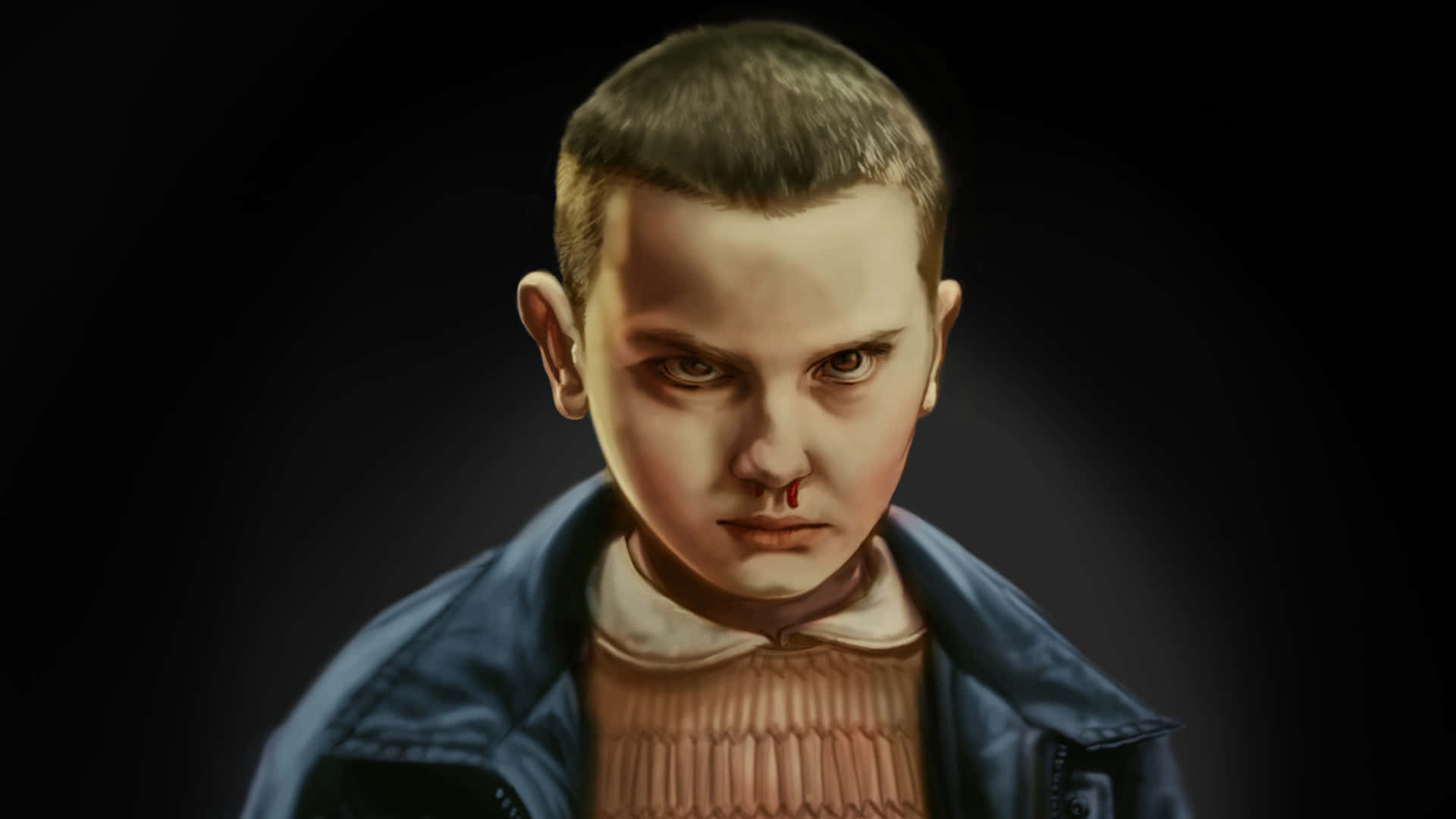 Young Stranger Things Eleven Artwork Background