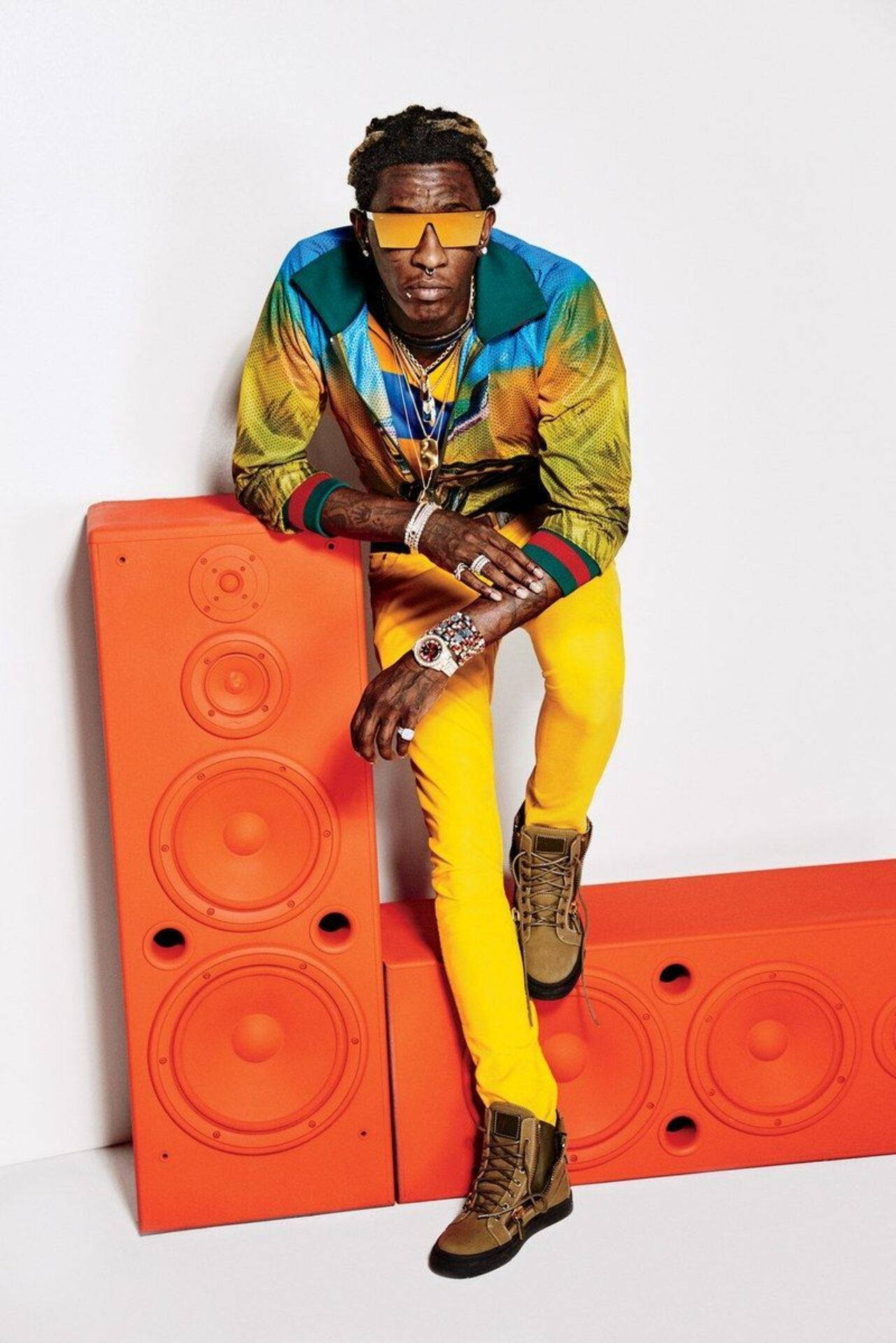 Young Thug Poses For Gq Magazine Background