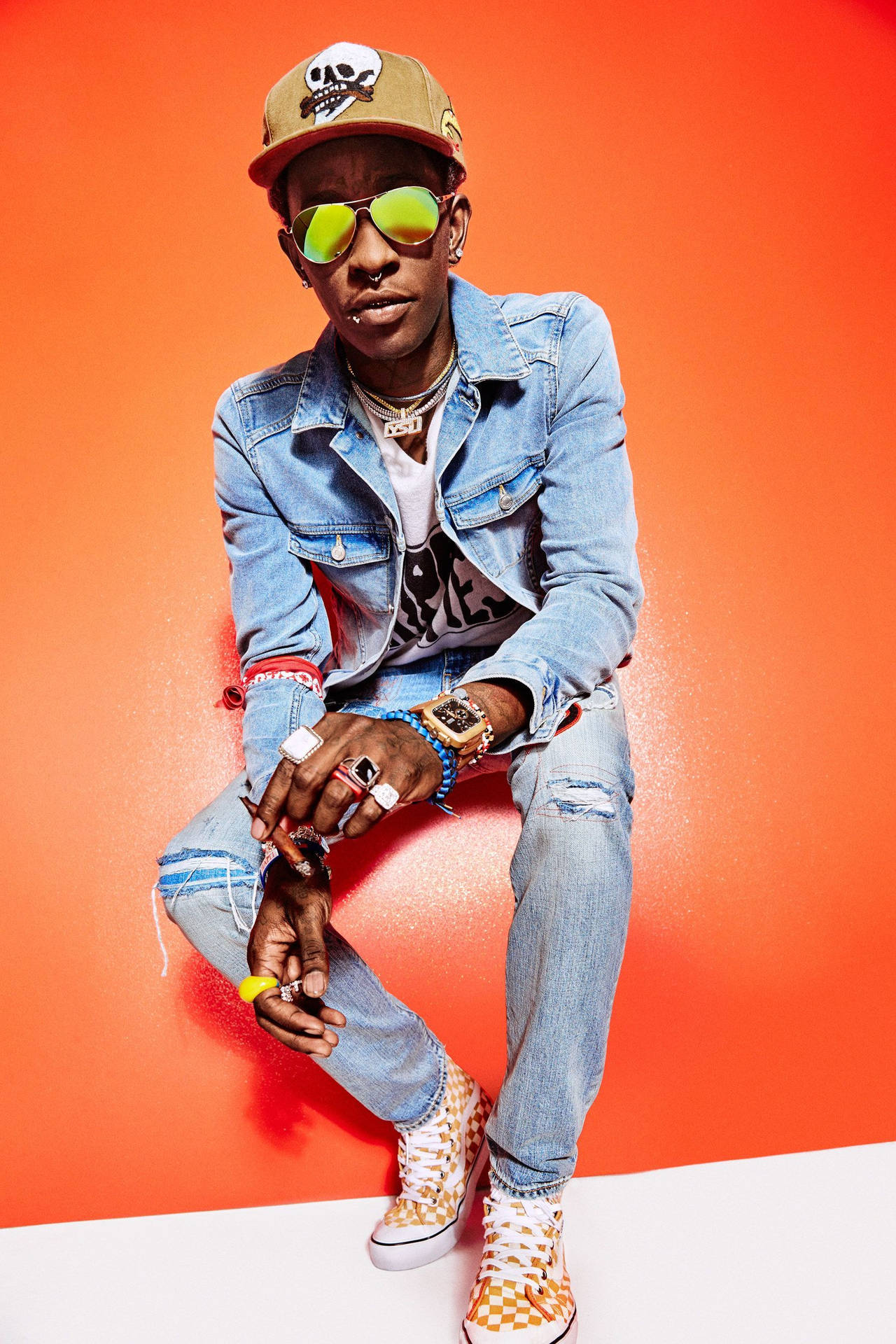 Young Thug Rocks An Outrageous Outfit In His Gq Magazine Photoshoot