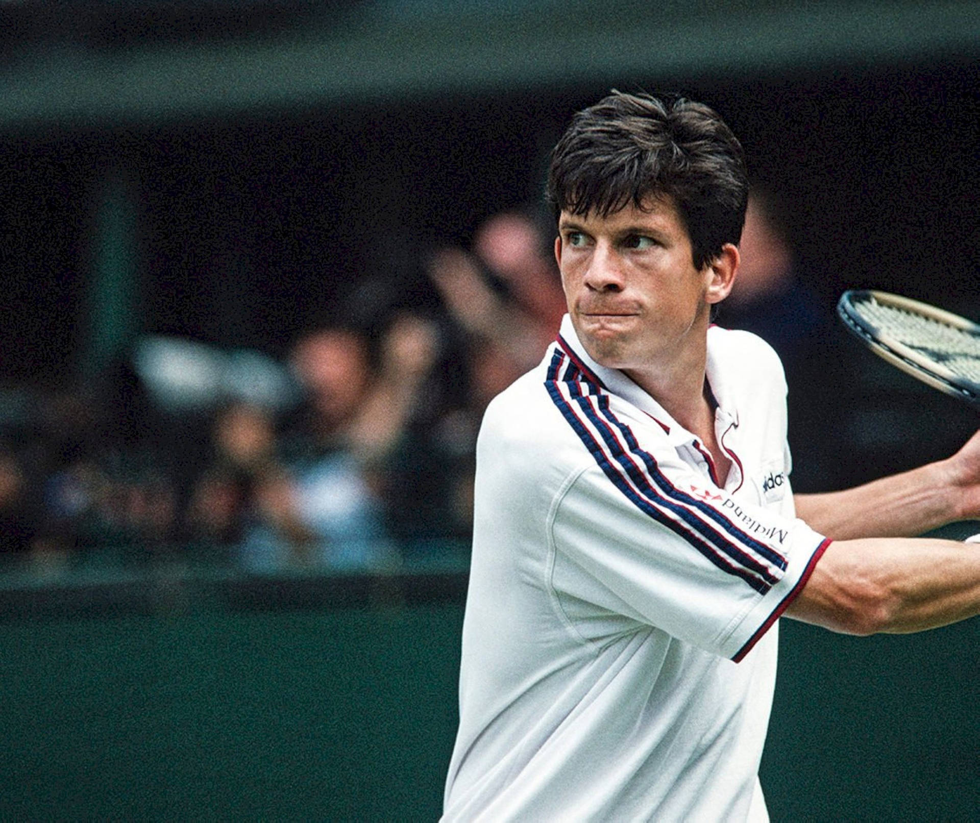 Young Tim Henman Pursed Lips Background