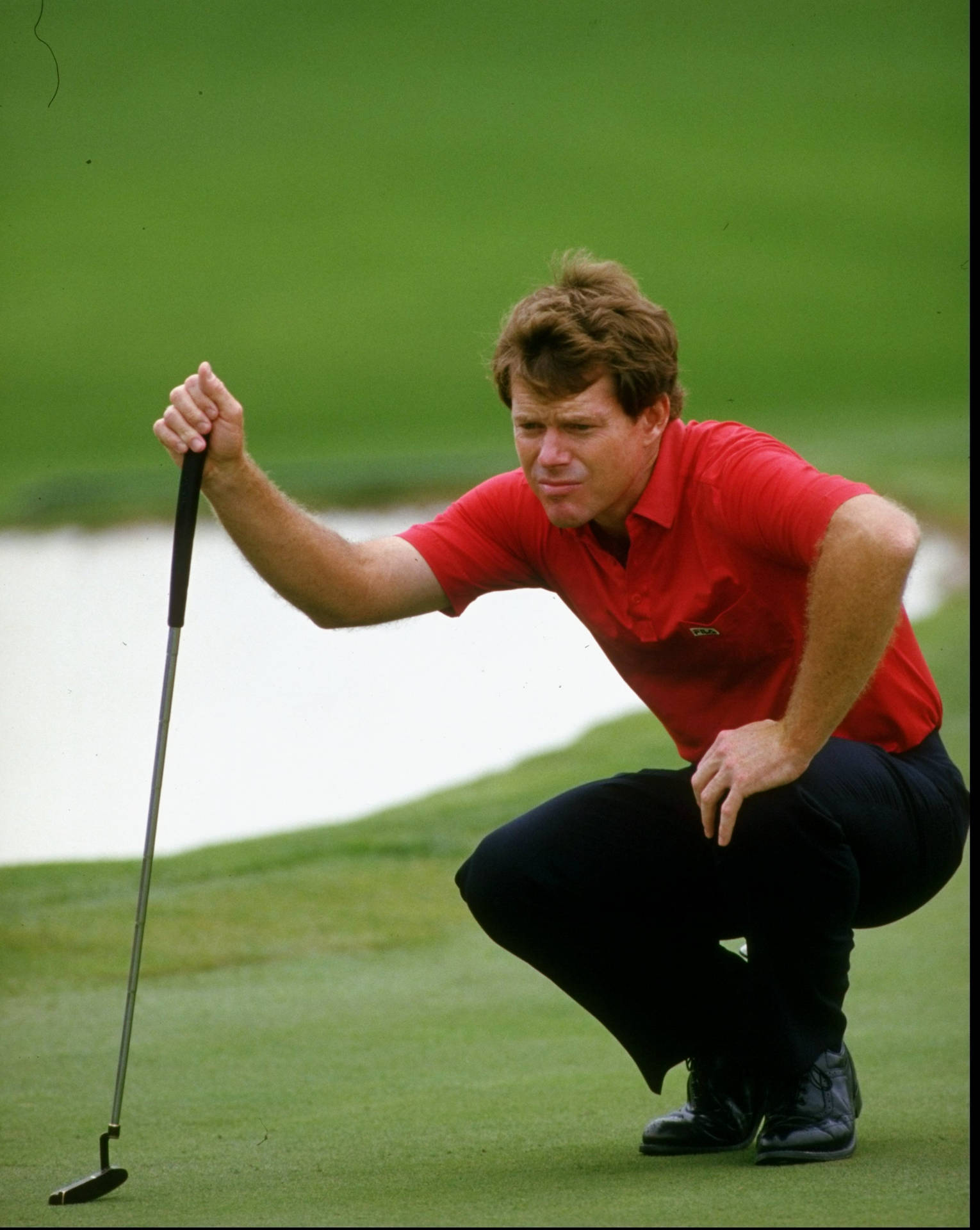 Young Tom Watson With A Club Background