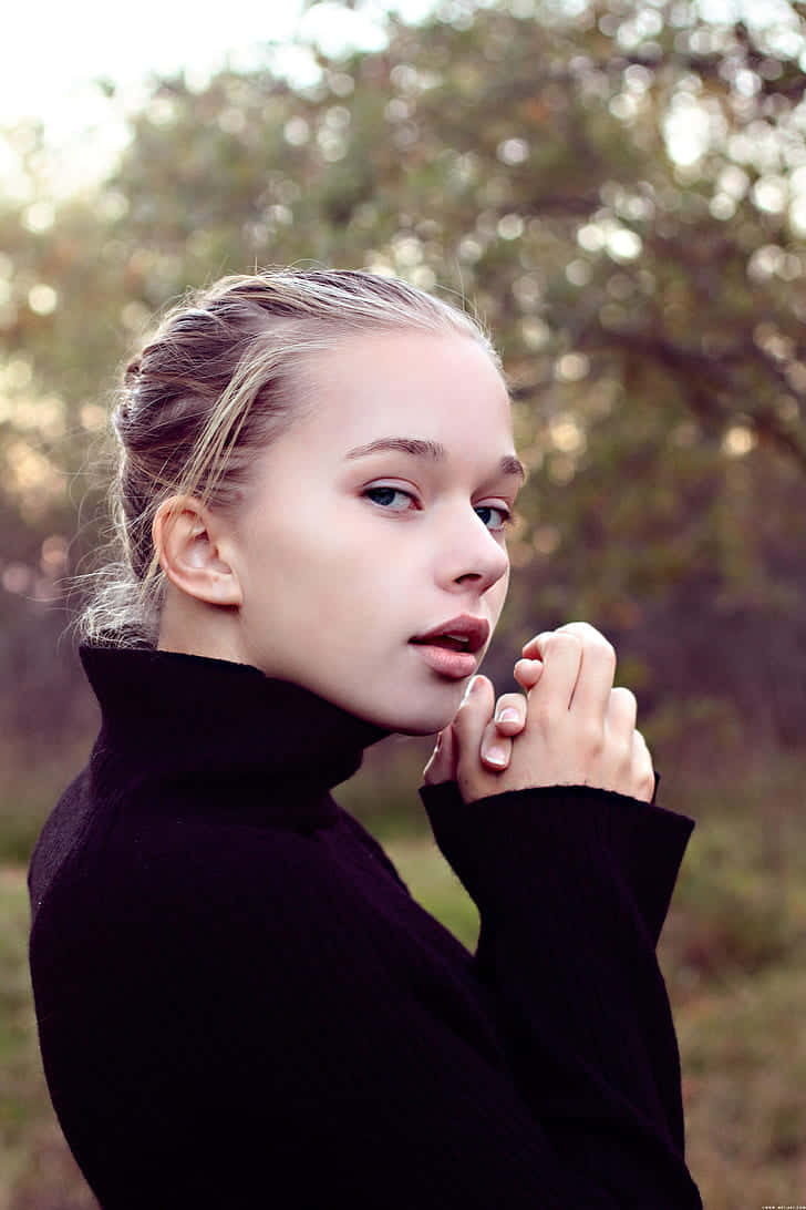 Young Ukrainian Girl Outdoor Background