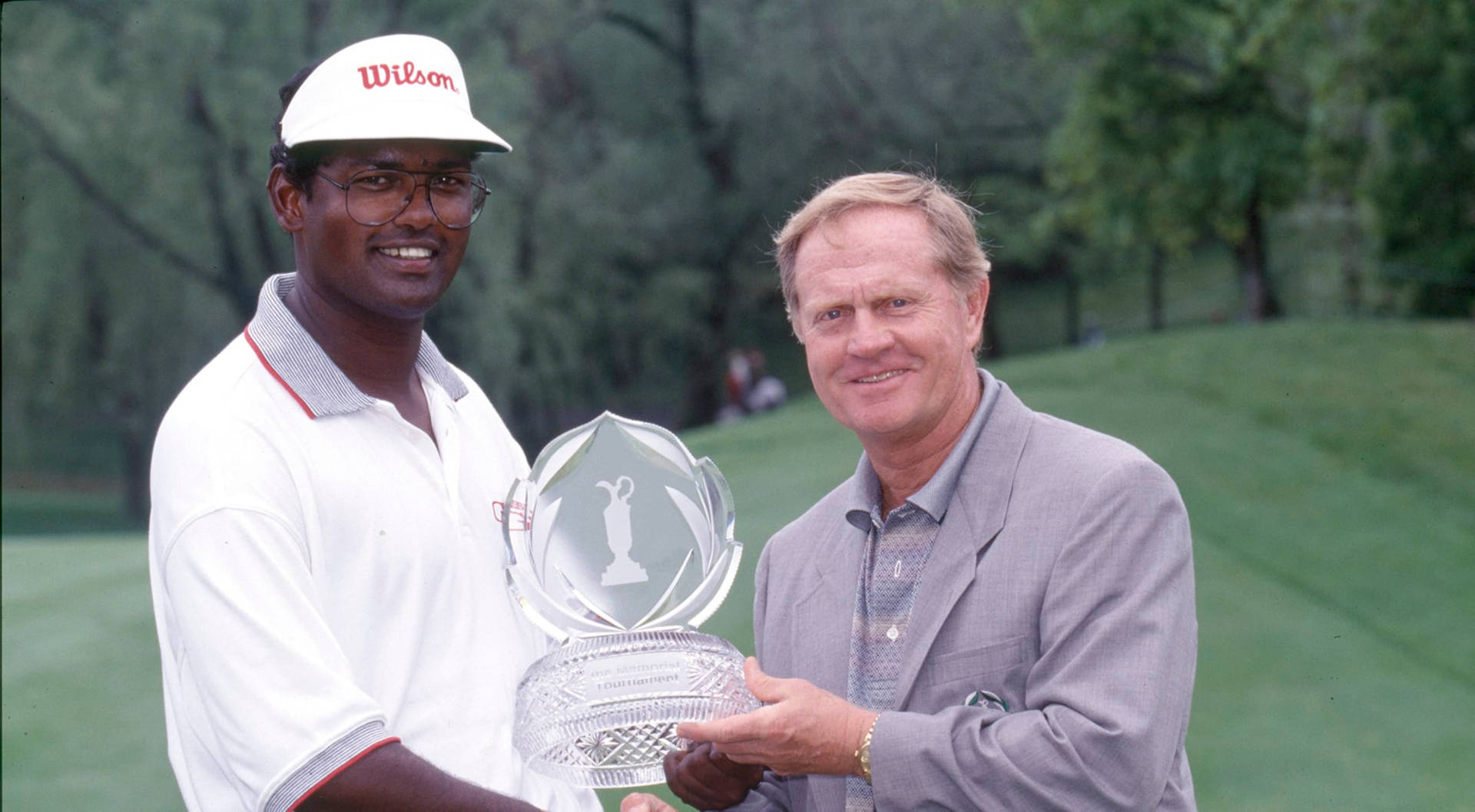 Young Vijay Singh And Jack Nicklaus Background