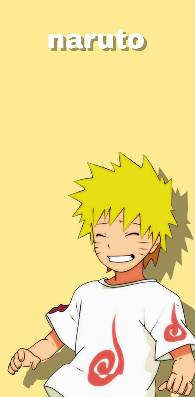 Young Yellow Naruto In White Shirt Background