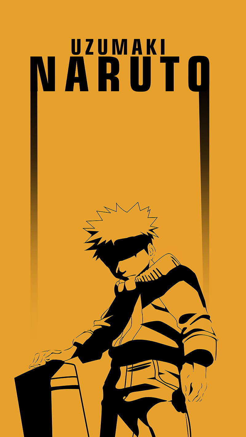 Young Yellow Naruto Looking Down Background