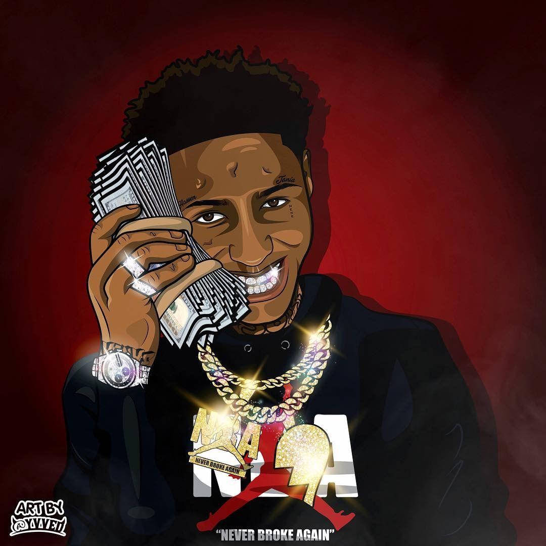 Youngboy Never Broke Again Artwork Smiling Background