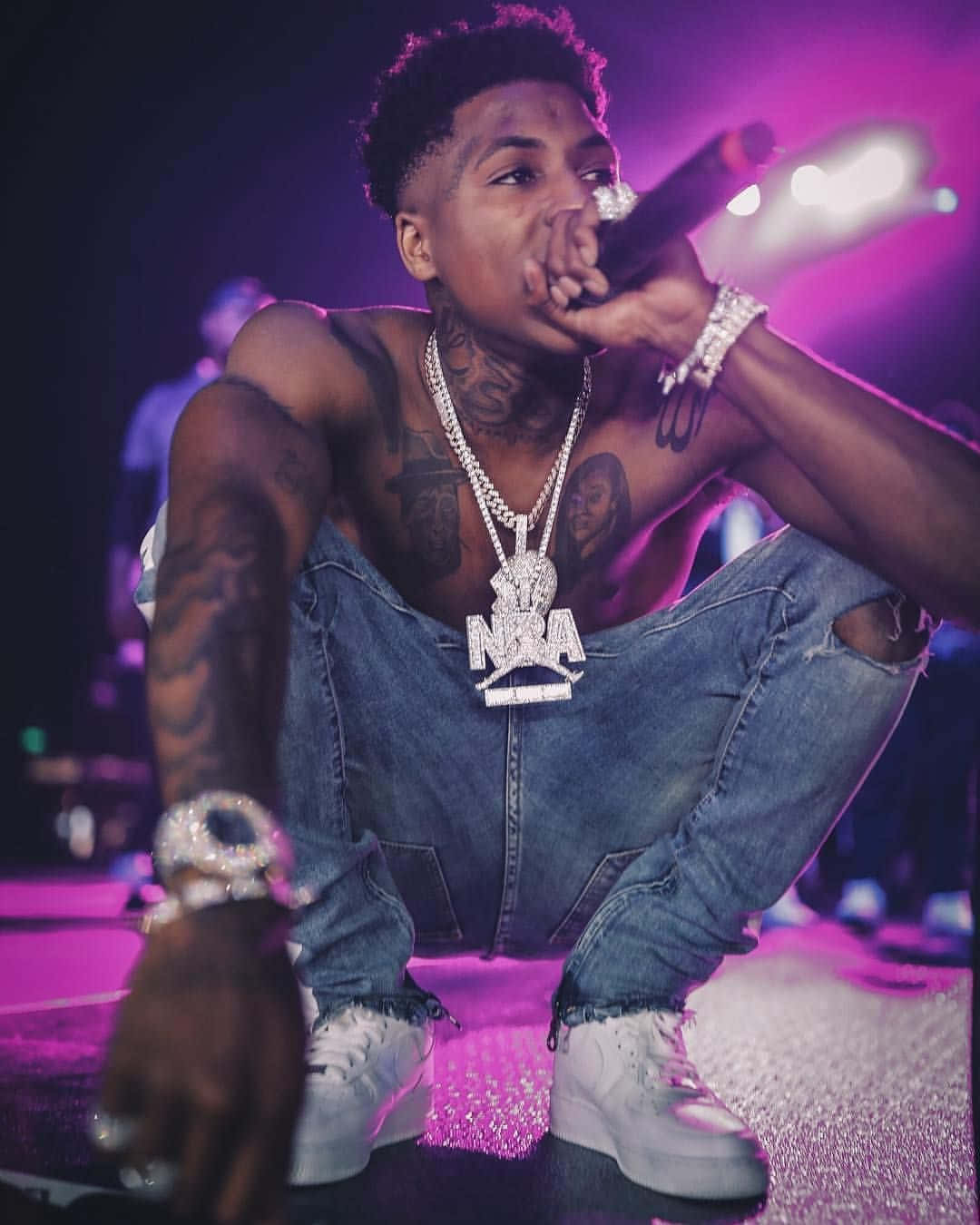 Youngboy Never Broke Again Performance On Stage Background