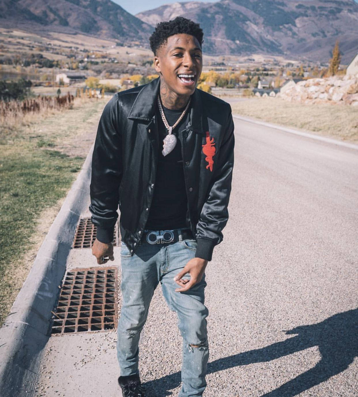 Youngboy Never Broke Again Smiling Walking Background