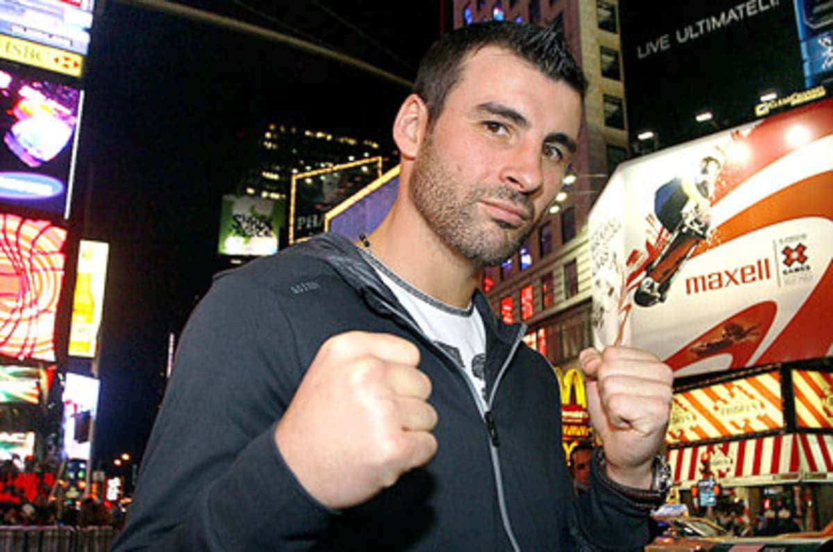Younger Joe Calzaghe In Nyc Square Background