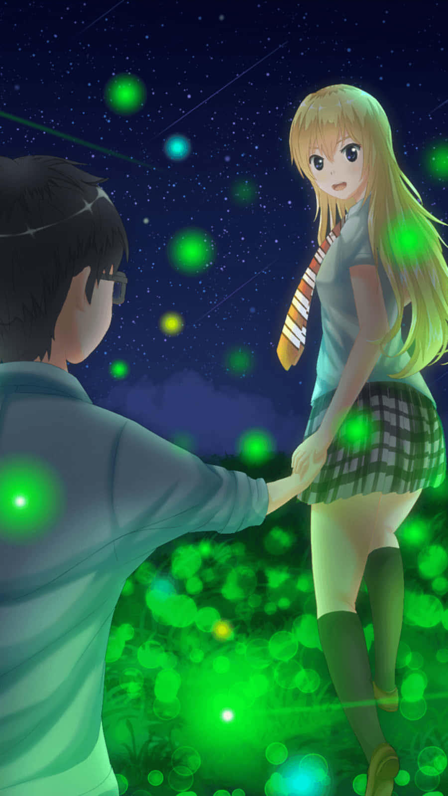 Your Lie In April Iphone Kaori Green Neon Pictures Background
