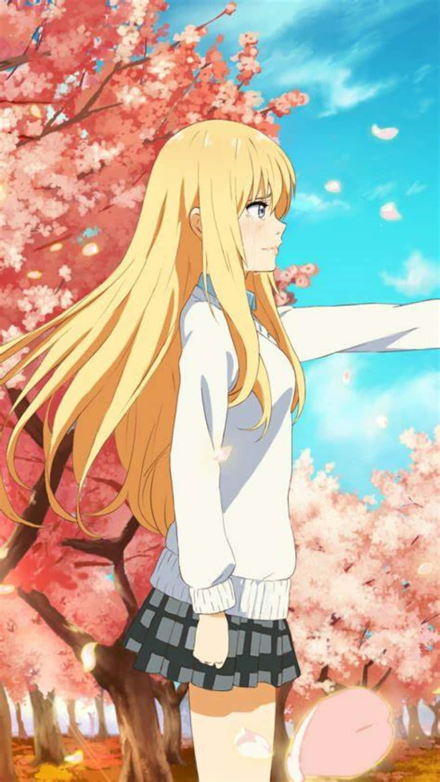 Your Lie In April Iphone Kaori Miyazono Blossoms Pictures Background