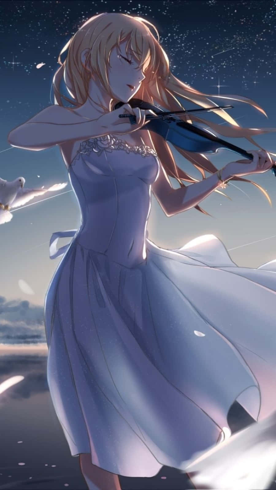 Your Lie In April Iphone Kaori Miyazono Violin Pictures Background