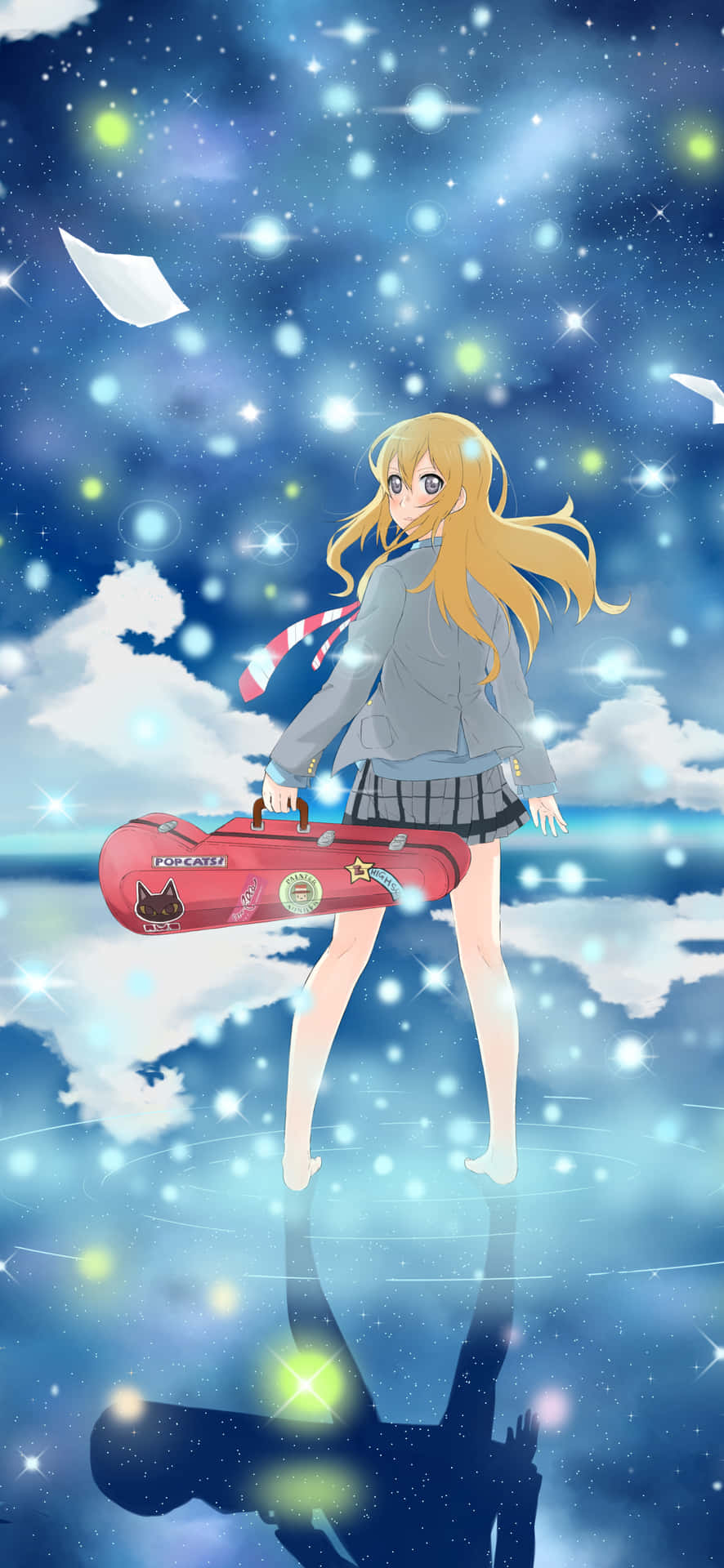 Your Lie In April Iphone Kaori Neon Fireflies Pictures Background