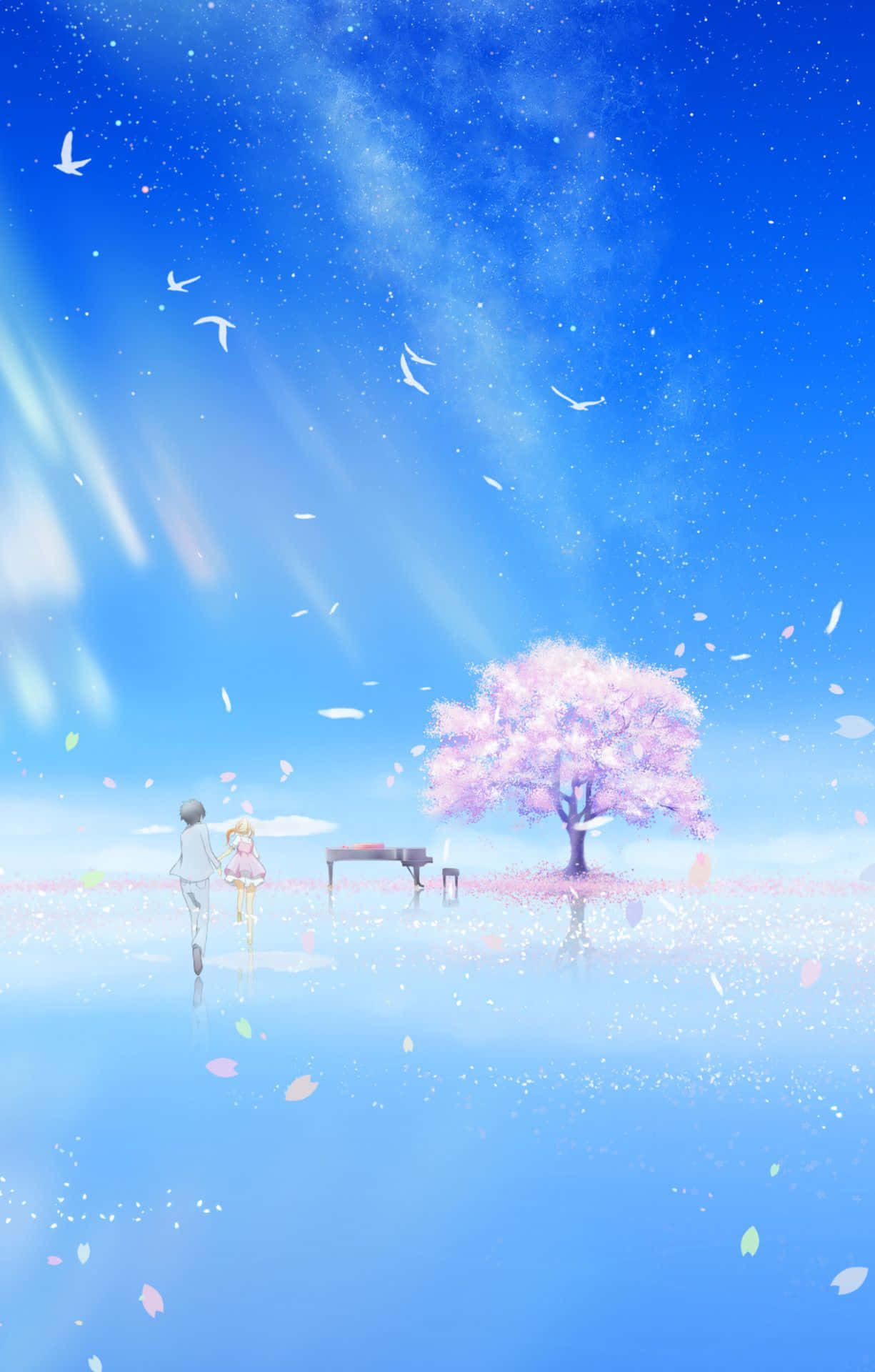 Your Lie In April Iphone Kōsei Kaori Blossoms Pictures Background