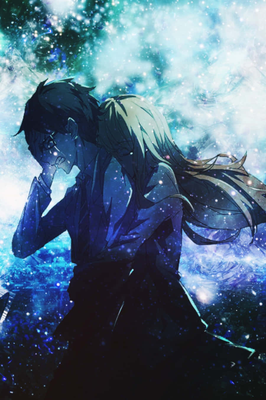 Your Lie In April Iphone Kōsei Kaori Hug Pictures Background