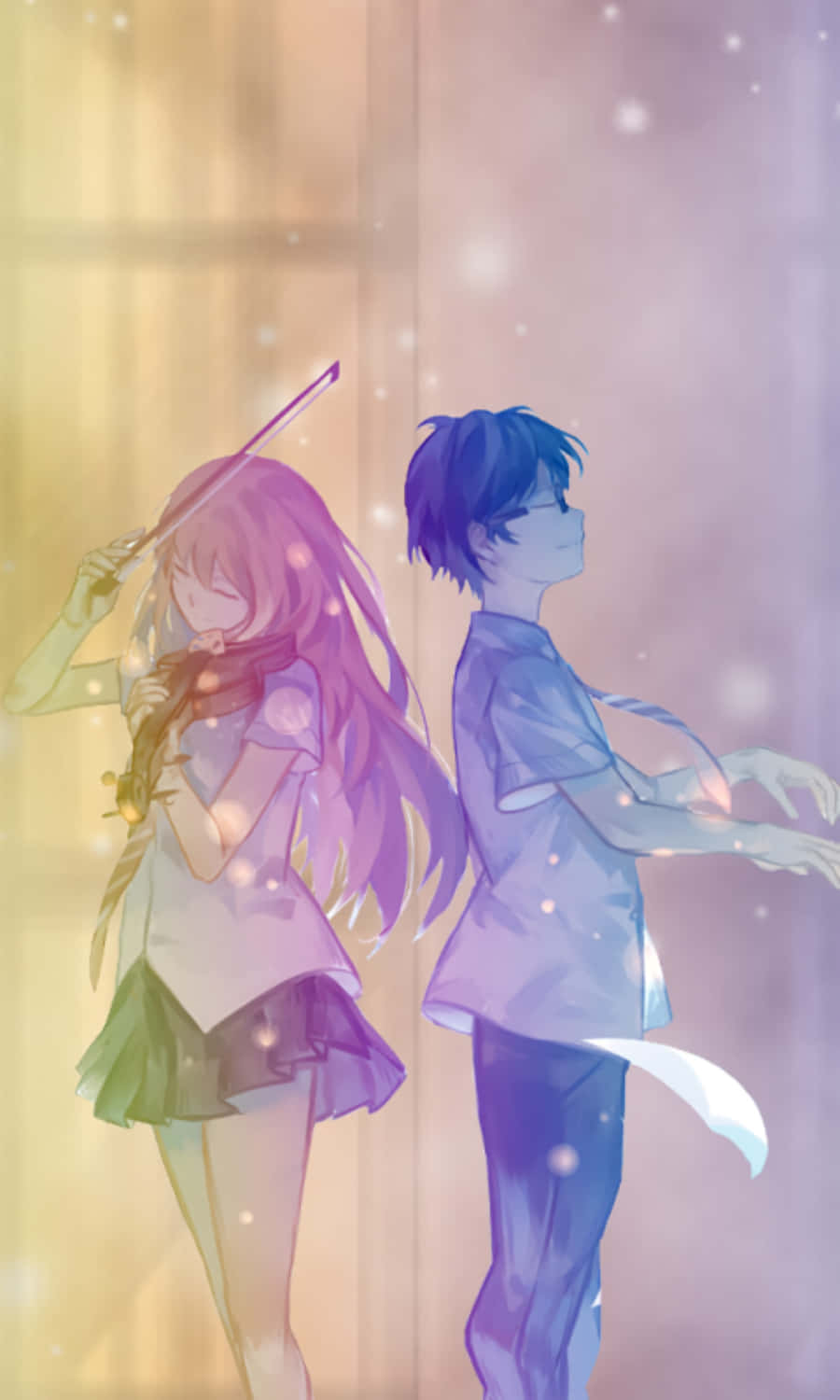 Your Lie In April Iphone Kosei Kaori Instruments Picture Background