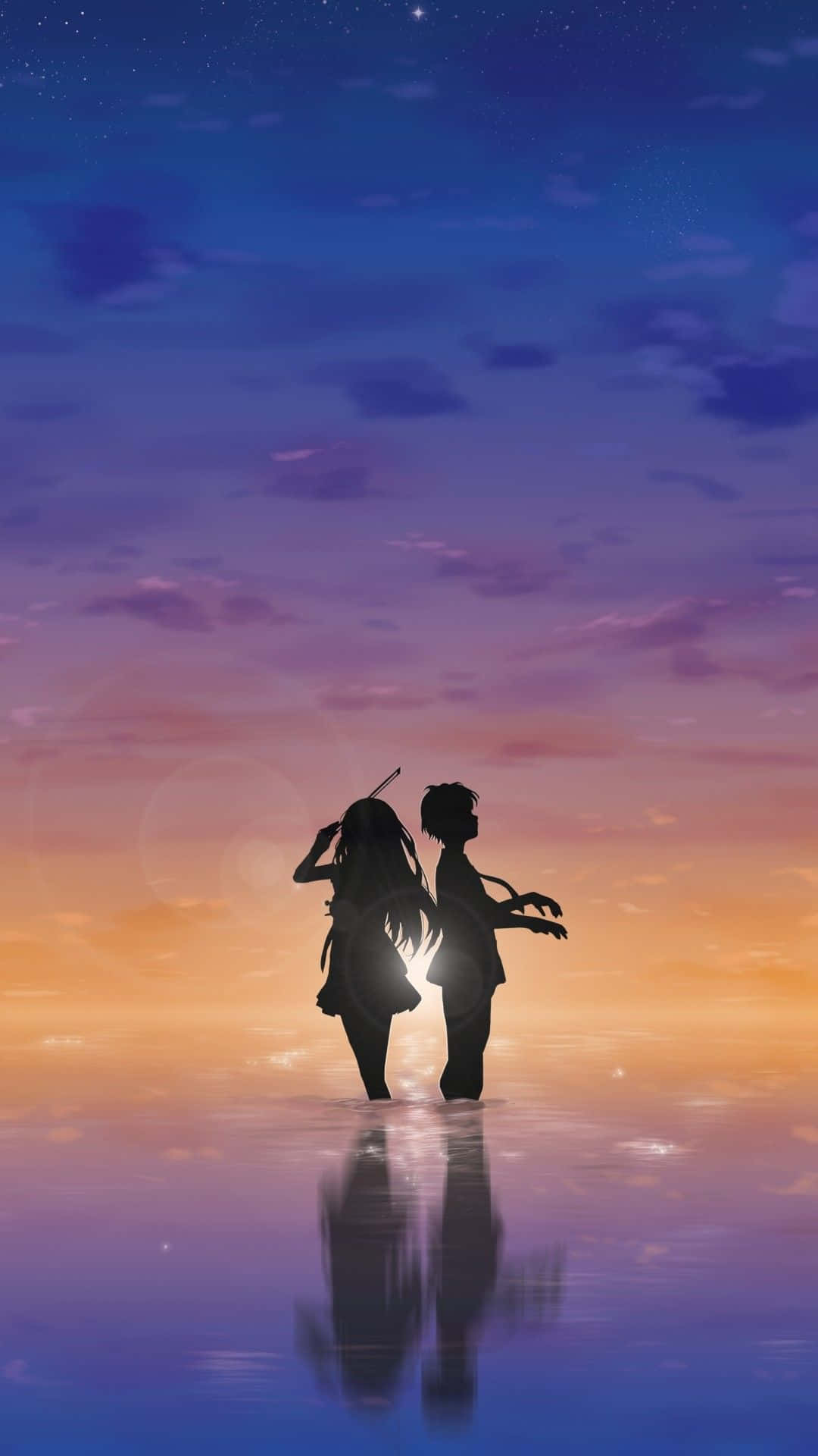 Your Lie In April Iphone Kōsei Kaori Silhouette Pictures Background