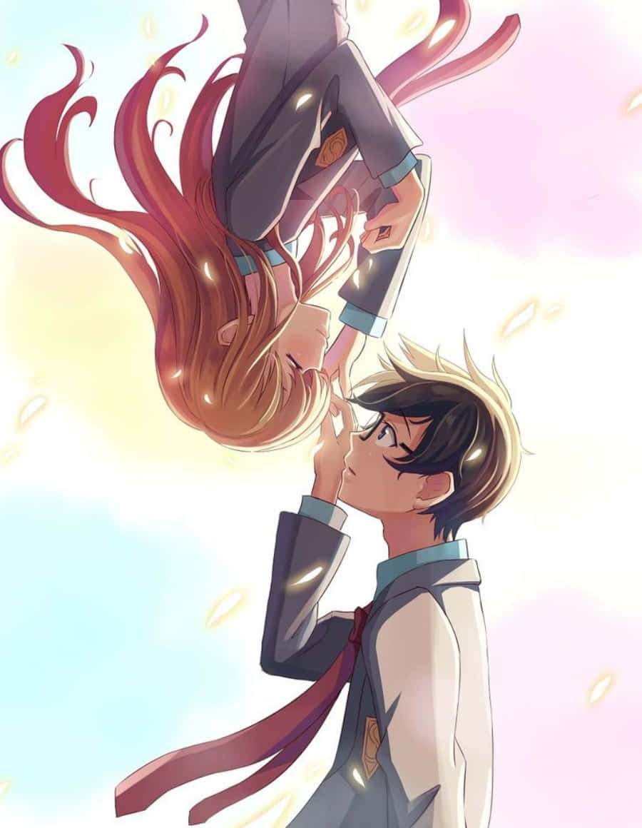 Your Lie In April Iphone Kōsei Kaori Upside Down Pictures Background