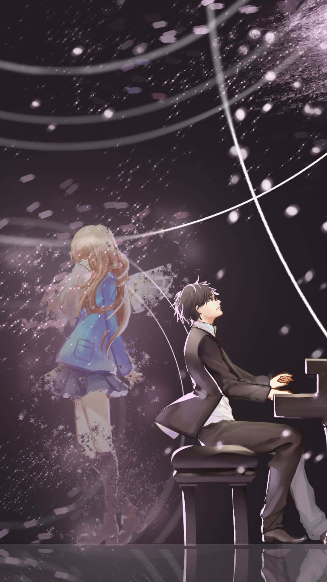 Your Lie In April Iphone Kōsei Piano Playing Pictures Background