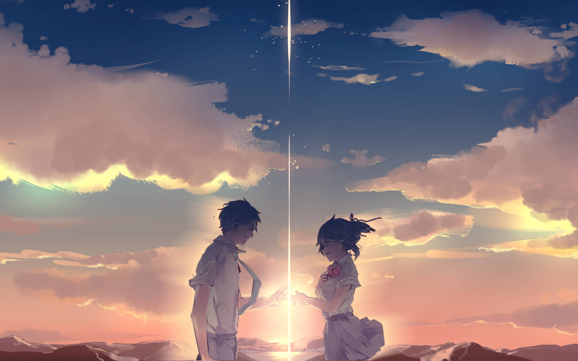 Your Name Anime Aesthetic Sunset Background