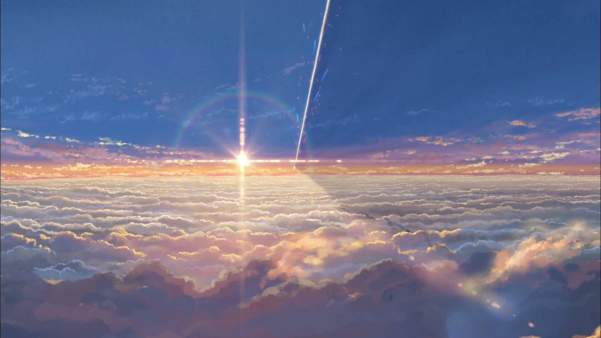 Your Name Anime Cloud Sunset Background