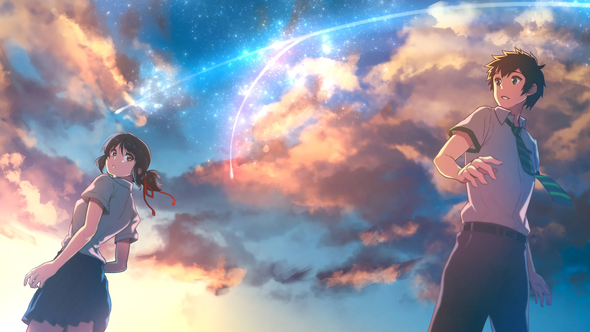 Your Name Anime Taki And Mitsuha Background