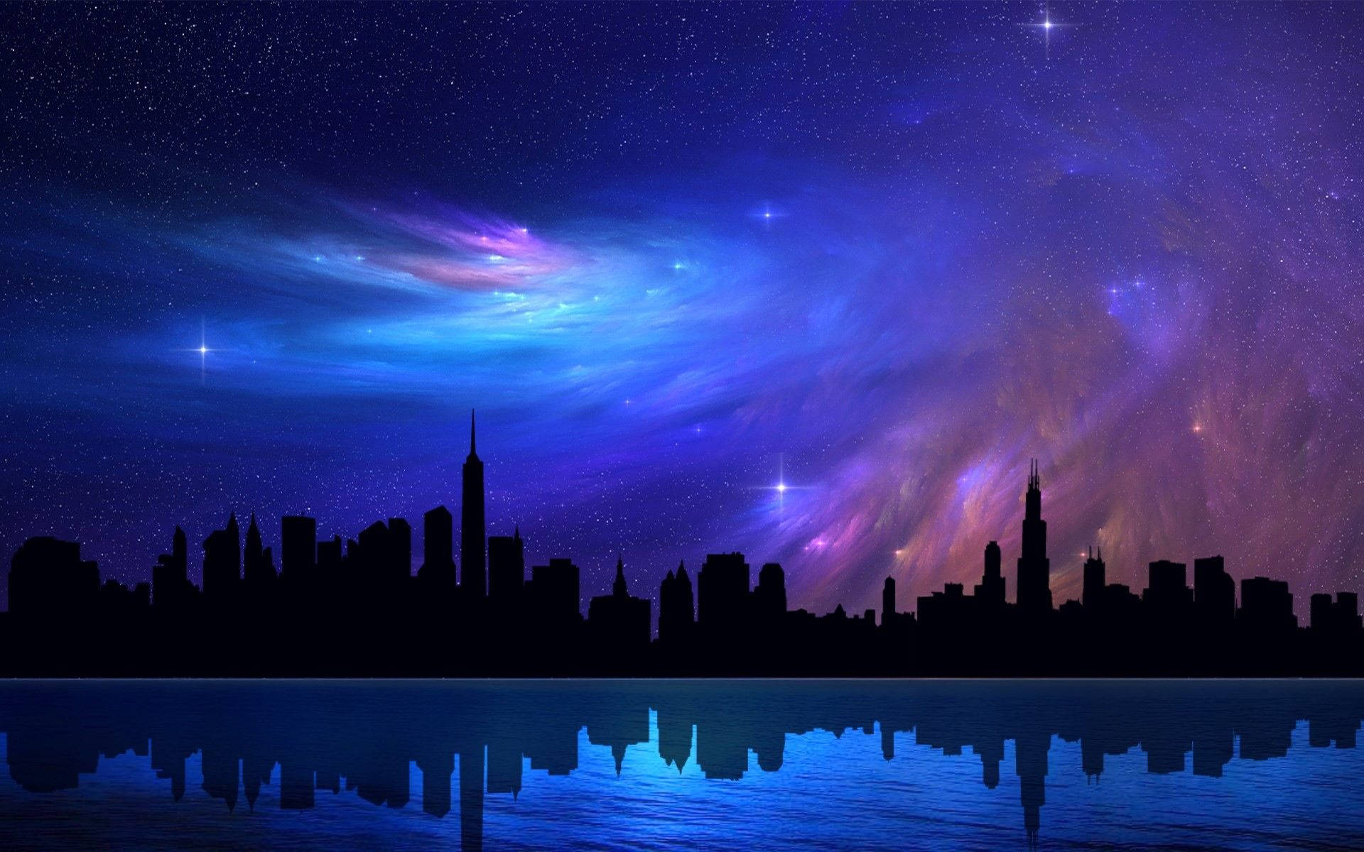 Your Name Building And Night Sky Background