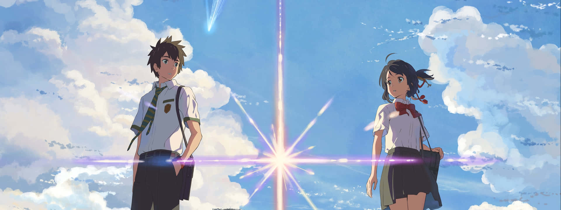 Your Name Couple Corresponding Through Time Background