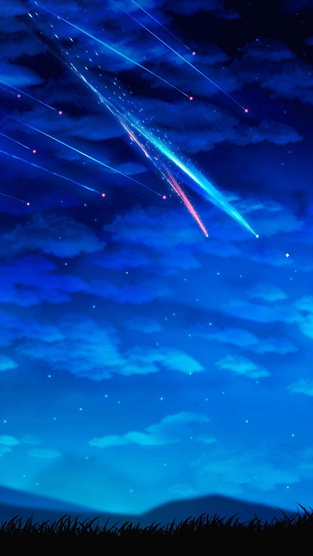 Your Name Iphone Blue Sky Meteors Background