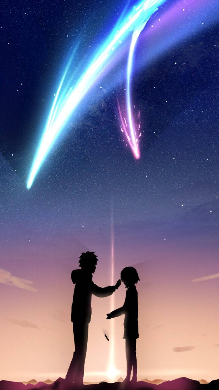 Your Name Iphone Couple Shadows Meteors