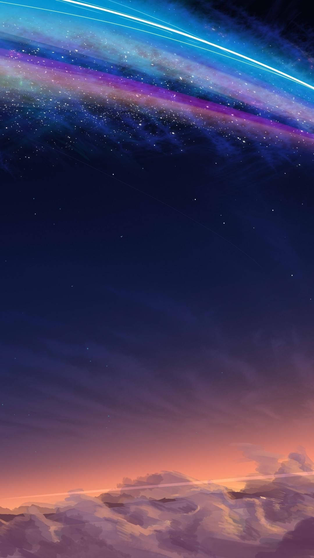 Your Name Iphone Meteor Trails Sky Background